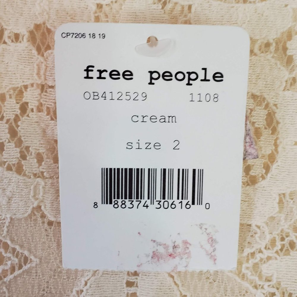 Free People Women's Walking to the Sun Cream Lace Dress Size 2 - Picture 13 of 13